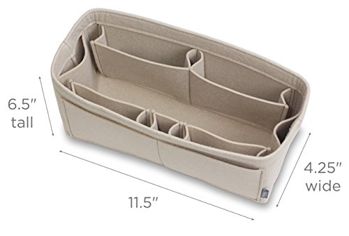 Pelikus Felt Purse and Tote Organizer Insert/Sturdy Structured Handbag Shaper 6 Sizes (Large-Slender, Beige)