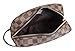 Daisy Rose Luxury Checkered Make Up Bag | PU Vegan Leather Cosmetic toiletry Travel bag (Brown)