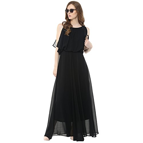 harpa black women's maxi dress (gr3379-black)