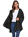 SoTeer Womens Black Poncho Outdoor Packable Water Proof Rain Jacket Hooded Raincoat Black XXL