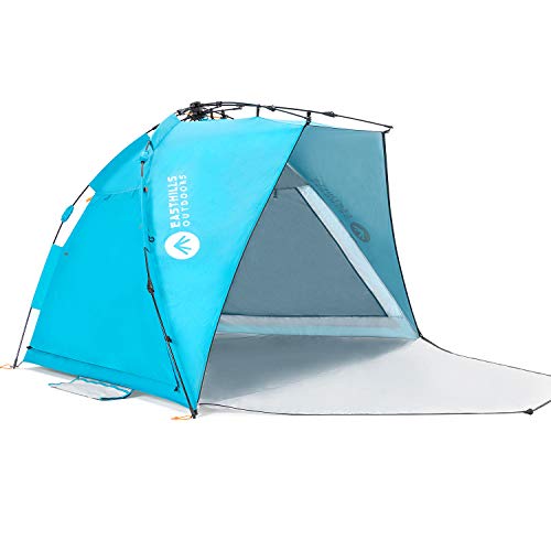 Easthills Outdoors Coastview Ultra 4-5 Person Family Sun Shelter Ultra Large Quick Setup Instant Anti UV Double Silver Coating Beach Tent with Extended Door & Window Pacific Blue - Thumbnail 6