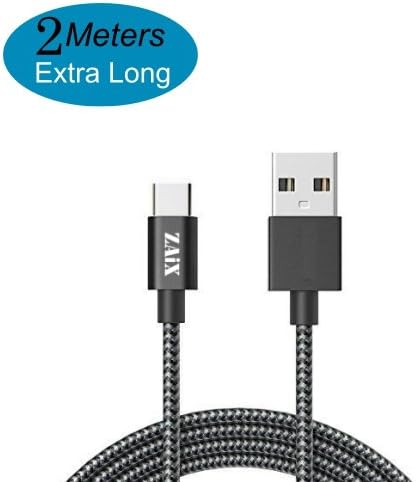 (6 Feet USB Type C) Charge &amp; Data Cable. For Samsung Galaxy S9 S9+ A8 A8+ C5 C7 C9 Pro A3 A5 A7 (2017) Note 8 FE. For Google Pixel 2 XL. Nylon Braided USB Rapid Android Charger Charging Cord.