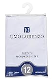 Men's Cotton Handkerchief Multi-Pack by Umo Lorenzo in White
