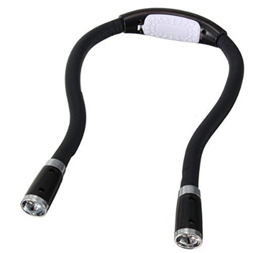 ATC LED Handsfree Flexional Neck Book Reading Light Black