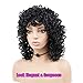 Short Afro Curly Synthetic Hair Wigs for Black Women Phoenixfly Natural Black Loose Curly Fluffy Shoulder Length Natural Looking Hair Wigs Heat Resistant Hair Replacement Wigs with Wig Caps