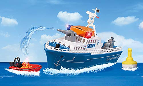 siku 5401, Polizeiboot, Kunststoff, Blau/Weiß, Wasserkanone, Licht, Sound, Heckklappe, Inkl. Boje – Bild 7