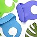 Silicone Baby Bib with Pocket Set of 3 - Waterproof Bibs for Boys and Girls Comfortable for Babies and Toddlers with Large Food Catcher Easily Wiped Clean Roll Up to Travel (Blue Green Purple)