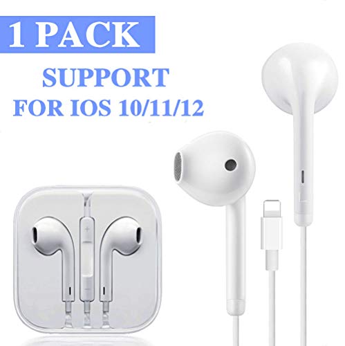 Earbuds, Microphone Earphones Stereo Headphones Noise Isolating Headset Fit Compatible with iPhone Xs/XR/XS Max/iPhone 7/7 Plus iPhone 8/8Plus /iPhone X Earphones (1 Pack)