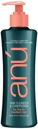 Anu Hair Cleansing Shampoo &amp; Conditioner - Detangles, Control Fizz, Prolongs Color (Fine to Medium Hair)