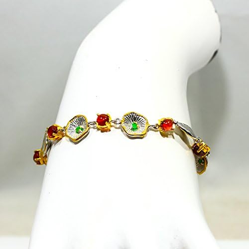 Handmade Rhodolite garnet fine art 925 Sterling silver Bracalets