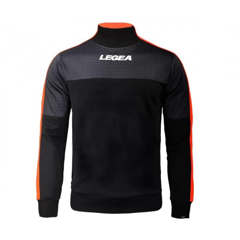 Legea Unisex Chaqueta Damasco Jacke aus Damast, Schwarz/Neon-Orange, 3XS