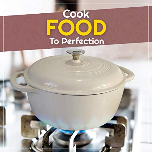 6 Quart Enameled Cast Iron Dutch Oven Pot with Lid Round Enamel