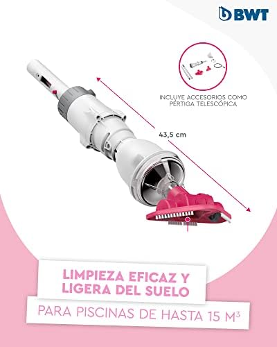 Aspirador de Piscina BC02 | Limpieza eficaz de Piscinas elevadas y Piscinas de hasta 10 m³ | Funcionamiento sin Cable para máxima Libertad de Movimiento | Gran Potencia de succión