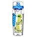 OMorc Sport Fruit Infuser Water Bottle, Toxin-Free, Shatter-Resistant and Impact-Resistant with Cleaning Brush, Ideal for Your Office and Home, 32 oz./900 mL, Blue
