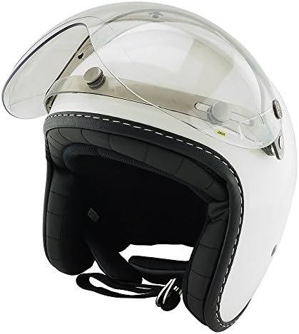 Neo 日本製 Vintage スモールジェットヘルメット シールドセット Sg規格品 ホワイト バイクヘルメット 白 フリーサイズ 57 60cm対応 開閉式アビエーションシールド Vt 10 Fミラーパーシモン