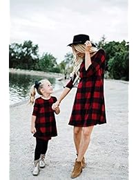 Umeko Mommy and Me - Vestido de manga 3 4, diseño casual de búfalo