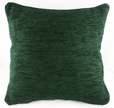 Dark Green Savannah Chenille Cushion With Knife Edge - Evans Lichfield 17 x 17 inch