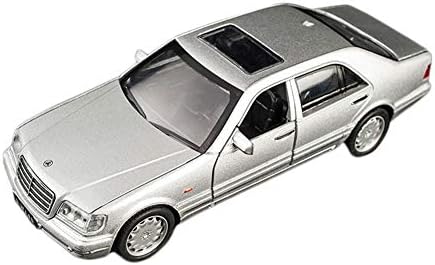GUANGYING 1:32 S-w140 Alloy Model Car Sound Light Pull-back Toy Car Silver