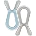 Baby Molar Teether | ZoLi Bunny Baby Teething Toy, Gum Massaging Molar Gums Relief, Easy to Hold and chew, BPA, Phthalate, and Toxin Free teether, Mist Blue + ash Grey (Pack of 2)