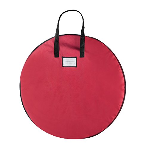 Tiny Tim Totes 83-DT5578 Premium Holiday Christmas Bag with Bonus Center Storage | 36" Wreaths, inch, Red