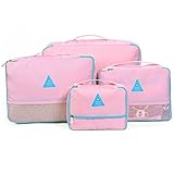 Woogwin 4 Set Packing Cubes,Travel Luggage Packing Organizer Compression Pouches