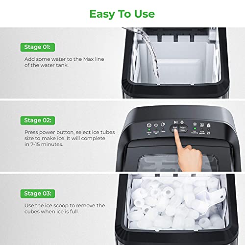 Dreamiracle Ice Maker Machine for Countertop, 33 lbs Bullet Ice Cube in
