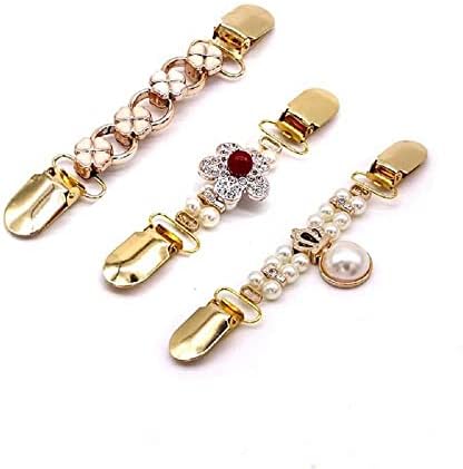 MAKINGTEC 3PCS Tie Up Sweater Clip and Scarf Clip Set, Vintage
