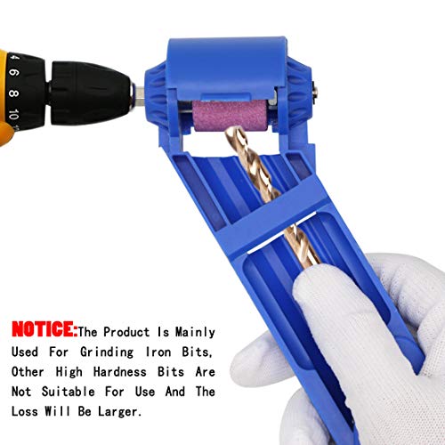 CZS Drill Bit Sharpener Portable Diamond Drill Bit Sharpening Tool Corundum Grinding Wheel for Iron-based Drill Bits Fit Width Range 5/64"-1/2" (2-12.5mm),One Extra Corundum Grinding Wheel and Wrench