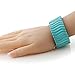 Gem Stone King 7.5inches Simulated Turquoise Howlite Beads Stretchy Bangle Bracelet 30MM