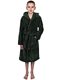 TowelSelections Boys Robe, Kids Plush Hooded Fleece Bathrobe, Made in Turkey