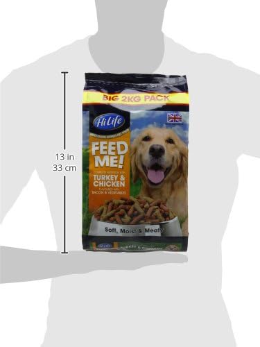 HiLife FEED ME! - Complete Dry Dog Food - Turkey Chicken Bacon Vegetables - Soft Moist & Meaty, Pack of 4 x 2kg - Image 5