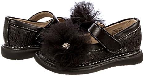 Toddler Mary Jane Squeaky Shoes for Girls Allows Accessory Clips To Be Added to Create Different Looks and Styles by Pickle Footwear FREE Handmade Tulle Clips INCLUDED, Black Sparkle, 8 M Toddler