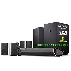 Nakamichi Shockwafe Ultra 9.2.4 Channel 1000W Dolby Atmos Soundbar with Dual 10″ Subwoofers (Wireless) & 4 Rear Surround Effects Speakers. Enjoy Plug and Play Explosive Bass & High End Cinema Surround