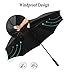 Bodyguard 60 Inch Automatic Open Golf Umbrella - Extra Large Canopy Umbrella 210T Dupont Teflon Coated Super Windproof and Waterproof Umbrella - Black
