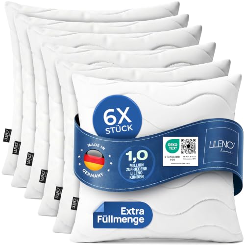 LILENO HOME Kopfkissen 80x80 (6er Set) – 95°C waschbar, OekoTex 100