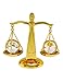 Law Scales of Justice Balance 24k Gold-Plated Ornament with Swarovski Crystals