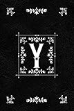 Scandinavian Design Floral Monogram Daily Journal Notebook - Letter Y: Decorative Letter on Black Le by Spring Hill Stationery