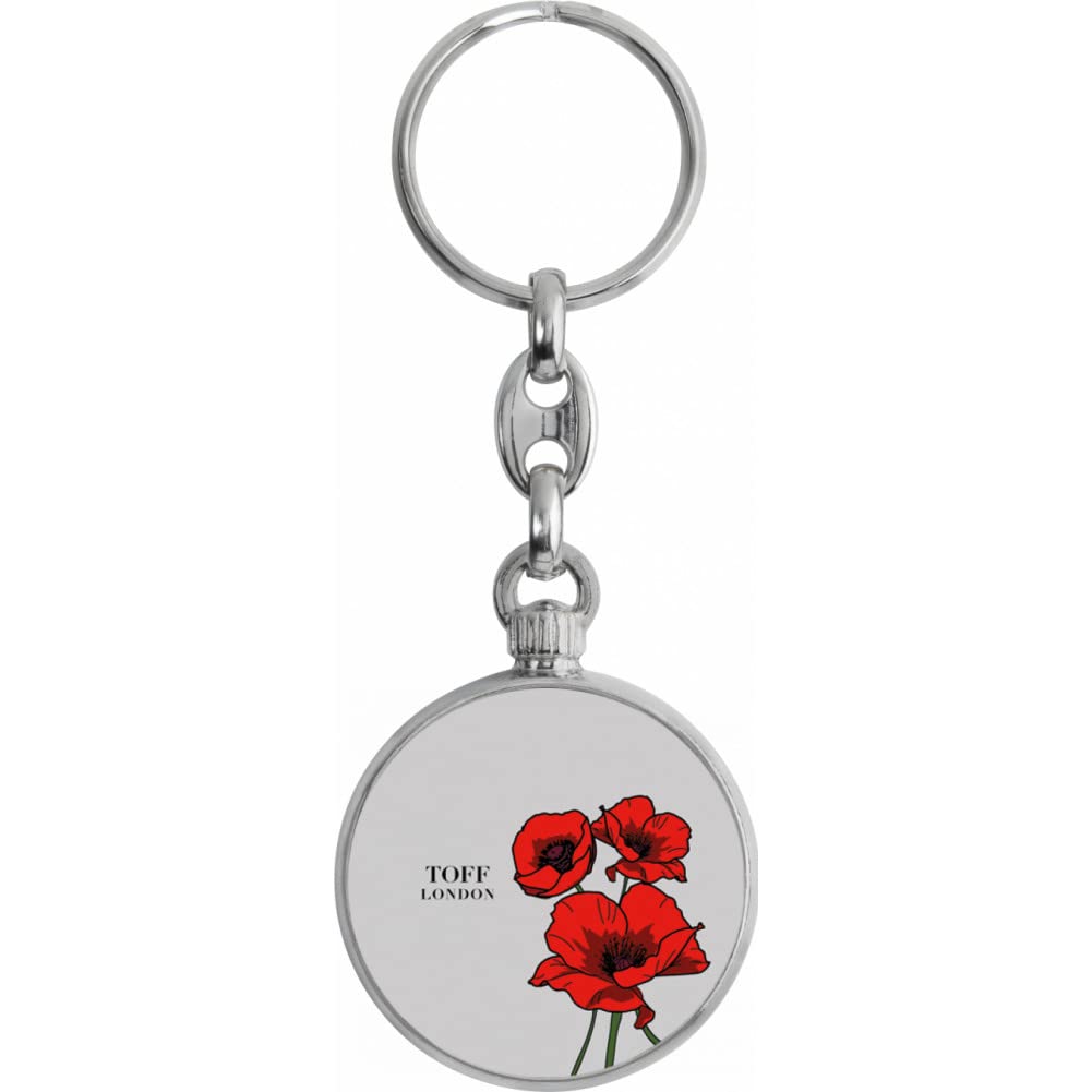 Toff London Red Poppy Flower Keyring