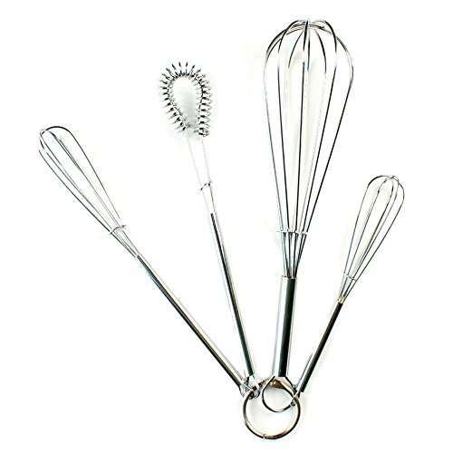 Fox Run 16607 Mini Whisks, Chrome Plated, Set of 4