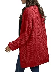 Ferrtye Womens Oversized Chunky Open Front Cardigan