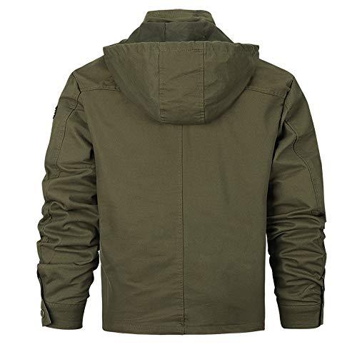 GOVOW Men's Casual Jackets Lightweight - Autumn Winter Coats Casual Military Equipment (US:12/CN:XXL,Army Green) - Thumbnail 2
