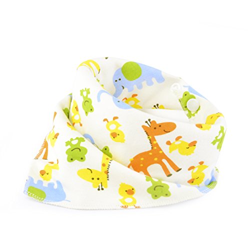 ABI Kids Anti-Smell Anti-Bacterial Quick Dry Avoids Drool RashCotton Bandana Baby Bibs with Nickel-Free Snaps, 4-Pack