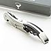 Professional Sommelier Corkscrew and Bottle Opener - Waiters Friend Ideal for Wine Lovers - Carefully Designed Style with Ebony Wood Handle