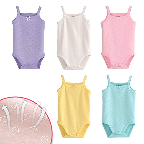 Infant/Toddler Baby Girls Boys Sleeveless Onesies Tank Top Cotton Baby Bodysuit Pack of Summer Baby Clothes Outfit (12-18 Months)