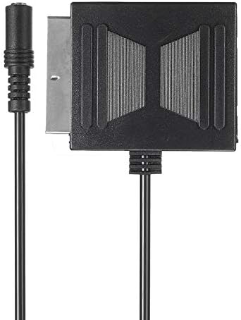 Sala-Store - 1pc Stereo Video Audio Scart Adapter Cables Plastic Black Male To 3.5mm Jack Female Adapter Cable