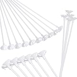 Caydo 300 Pieces 32 cm White Balloon Sticks Holders and Cups for Wedding, Birthday Party, Festival Celebrations