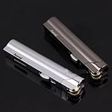 BaiFM Cylinder Flint Wheel Windproof Jet Flame Cigarette Cigar Butane Gas Lighter (Gray)