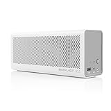 BRAVEN 805 Portable Wireless Bluetooth Speaker [18 Hours Playtime] Built-in 4400 mAh Power Bank Charger - White/Light Gray