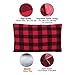 REDCAMP Small Camping Pillow Lightweight and Compressible, 1PC Flannel Travel Pillow with Removable Pillow Cover (Red and Black Plaid)