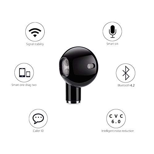 Auricolare Mini Bluetooth 4.2 Wireless Auricolare Invisibile, In-Ear Bluetooth con Microfono HD Cuffie Bluetooth Senza Fili con USB Caricabatterie per iPhone, Samsung, Huawei ed Altri Smartphone solamente 1 pezzi